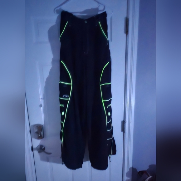 Macgear III Wide Leg Glow Cyber Goth Raver Pants Streetwear Grail - Picture 2 of 13